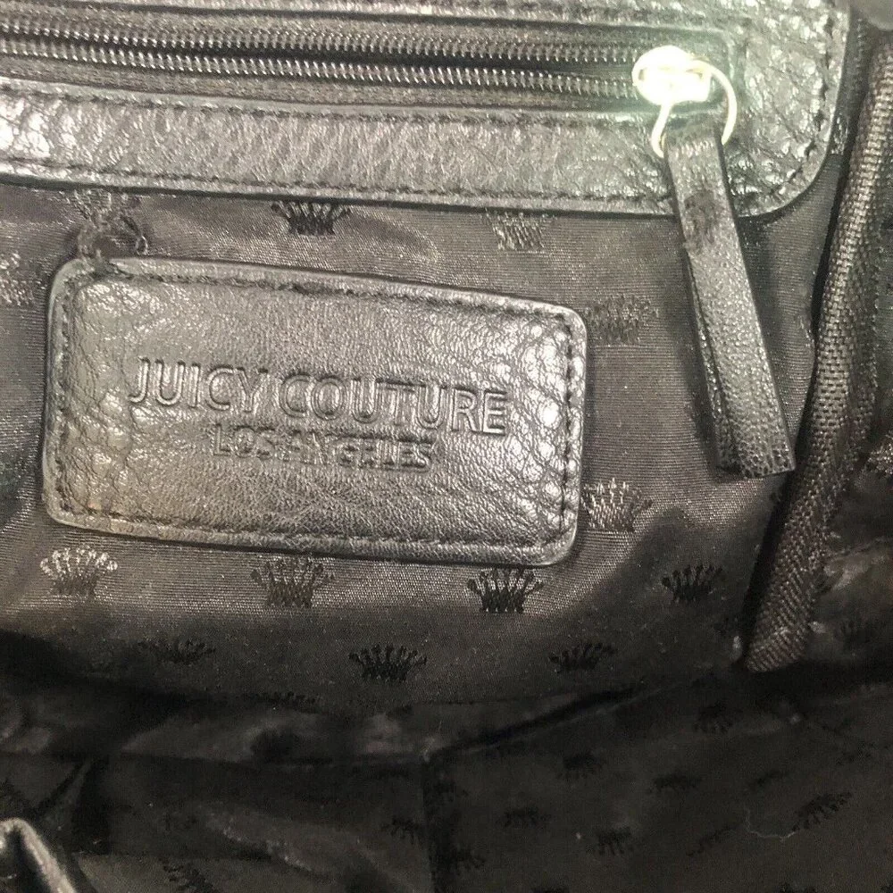 Juicy Couture Black Leather‎ Womens Purse Saddle Crossbody Bag Messenger